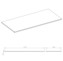 Plan de travail de dimensions 1210 x 460 x 15 mm