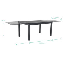 Table de jardin extensible avec dimensions