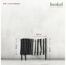 Dekorativer Holzzaun zur Gartengestaltung mit einer Länge von 200 cm.