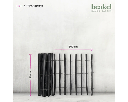 Brise-vue en bois mesurant 90 cm x 500 cm