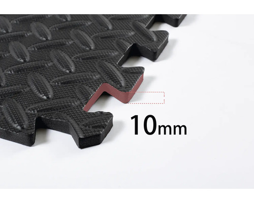 Schwarze Puzzelmatte mit 10 Millimeter Dicke
