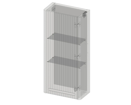 Armoire suspendue étroite avec deux étagères pour montage mural