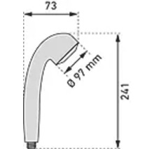 Dessin technique d'une douchette à main avec dimensions