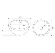 Dessin d'un lavabo avec des cotes