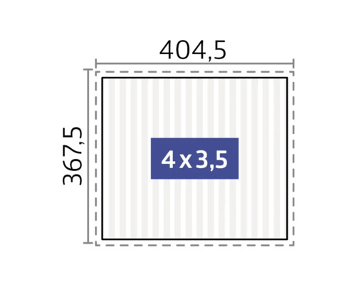 Schéma technique avec les dimensions 404,5 et 367,5 et l'indication 4x3,5
