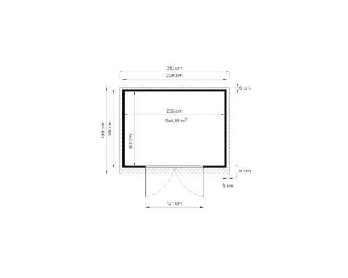 Plan d'un abri de jardin avec dimensions