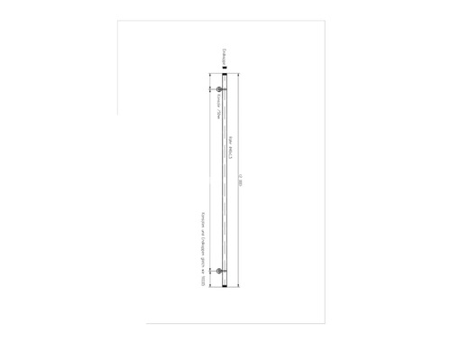 Technische Zeichnung eines Rohrs mit Endkappe und Konsole