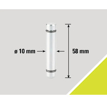 Tige métallique, diamètre 10 mm, longueur 58 mm