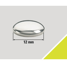 Silberfarbener Abdeckstopfen mit 12 Millimeter Durchmesser