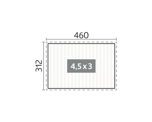 Produktabmessungen: 460 x 312 cm, Fläche: 4,5 x 3 cm