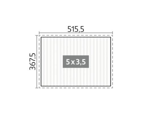 Dimension du produit avec une hauteur de 367,5 et une largeur de 515,5