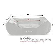 Abmessungen Hundebett Breite mal Tiefe mal Höhe mit Scruffs Logo