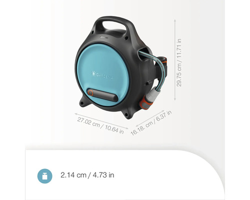 Gardena Schlauchbox mit Maßen