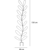 Abbildung einer Metallpflanze mit einer Höhe von 150 cm und einer Breite von 38 cm.