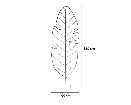 Dekorative Metallblatt Skulptur, 180 cm hoch und 55 cm breit