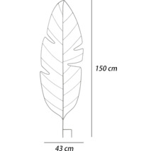 Metallblatt-Dekoration, 150 cm hoch, 43 cm breit