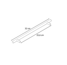 Technische Zeichnung eines Möbelgriffs mit den Maßen 32 cm und 25,6 cm
