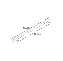 Zeichnung eines Stangengriffs mit den Maßen 41,6 cm und 35,2 cm.
