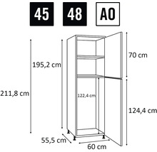 Masse des Küchenschranks