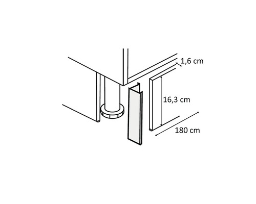 Schéma d'un socle avec dimensions