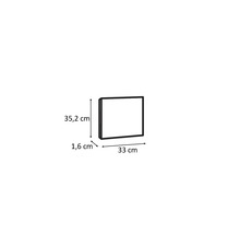 Abmessungen des Artikels: 35,2 cm Höhe, 33 cm Breite, 1,6 cm Tiefe