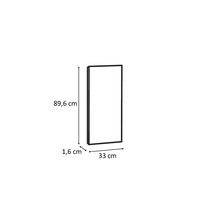 Miroir rectangulaire mesurant 89,6 cm x 33 cm x 1,6 cm
