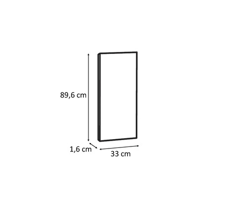 Miroir rectangulaire mesurant 89,6 cm x 33 cm x 1,6 cm