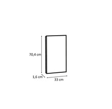 Porte de placard avec des dimensions de 70,4 cm de hauteur, 33 cm de largeur et 1,6 cm de profondeur