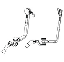 Deux garnitures de vidange de baignoire pour sanitaires