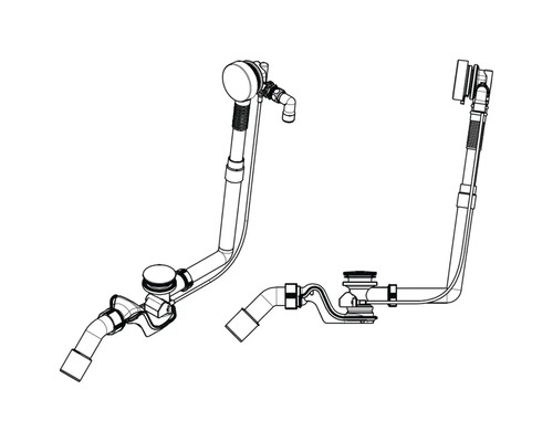 Deux garnitures de vidange de baignoire pour sanitaires