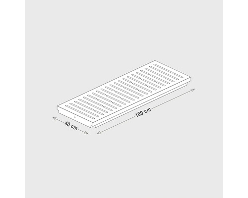 Image d'un caniveau de douche de 109 sur 40 centimètres