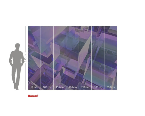 Papier peint photo Komar avec motif géométrique et indications de taille