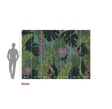 Papier peint photo avec motif de plantes tropicales et indications de taille