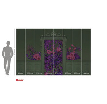 Papier peint photo Komar avec motif floral et indications de taille
