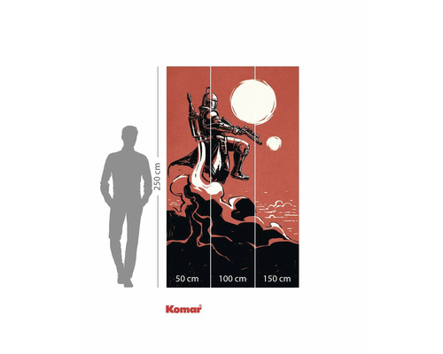 Papier peint photo Komar Star Wars avec le Mandalorien sur fond rouge