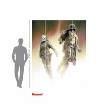 Papier peint mural Komar Star Wars The Mandalorian avec deux figurines en armure et casques, hauteur d'environ 250 cm