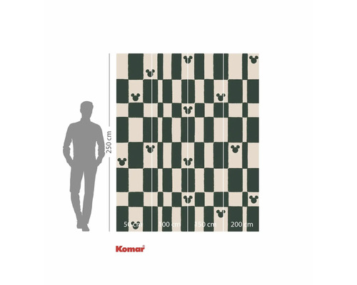 Papier peint à damier avec motifs Mickey Mouse