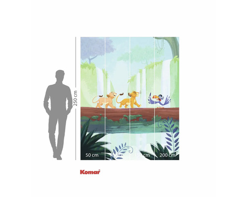 Image murale avec motif de jungle et les personnages du Roi Lion