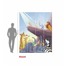 Papier peint photo avec motifs d'animaux et indication de hauteur