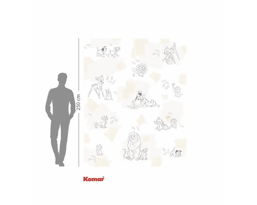 Papier peint photo avec des motifs Disney et indication de la taille