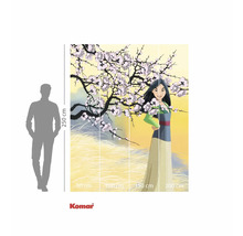 Papier peint photo avec motif Mulan et arbre en fleurs