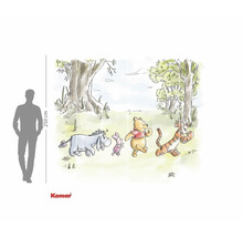 Papier peint Winnie l'ourson avec Bourriquet, Porcinet, Winnie l'ourson et Tigrou dans la forêt, 250 cm de hauteur