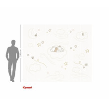 Papier peint photo avec motif Winnie l'ourson, nuages et étoiles, hauteur 250 cm
