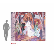 Papier peint photo Komar avec motif La Reine des neiges et personnages dans une forêt, dimensions 250 cm de haut sur 300 cm de large