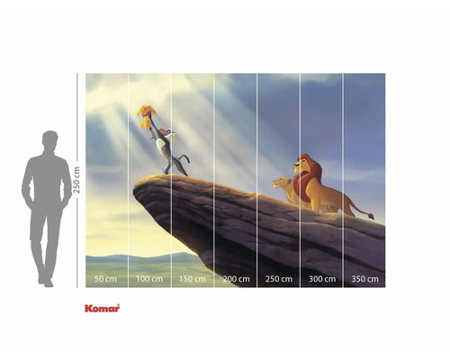 Papier peint photo avec un motif du Roi Lion avec indication de la hauteur.