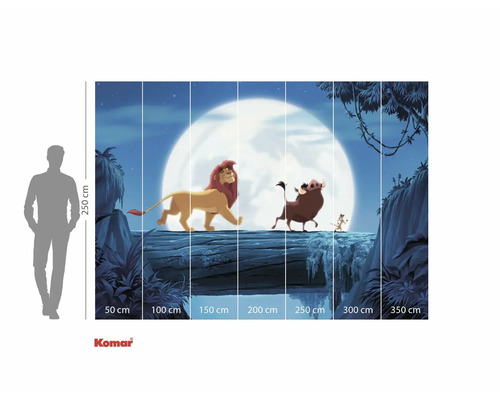 Fototapete mit König der Löwen Motiv und Grössenangaben.