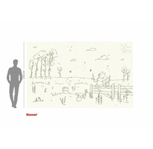 Peinture murale Winnie l'ourson avec Winnie l'ourson et Porcinet dans un pré avec des arbres