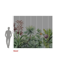 Papier peint photo avec motif jungle et indications de taille.