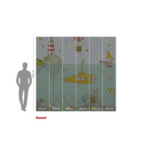 Papier peint photo Komar avec monde sous-marin, phare, sous-marin, montgolfière et voilier