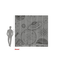 Papier peint représentant le système solaire et des éléments nautiques